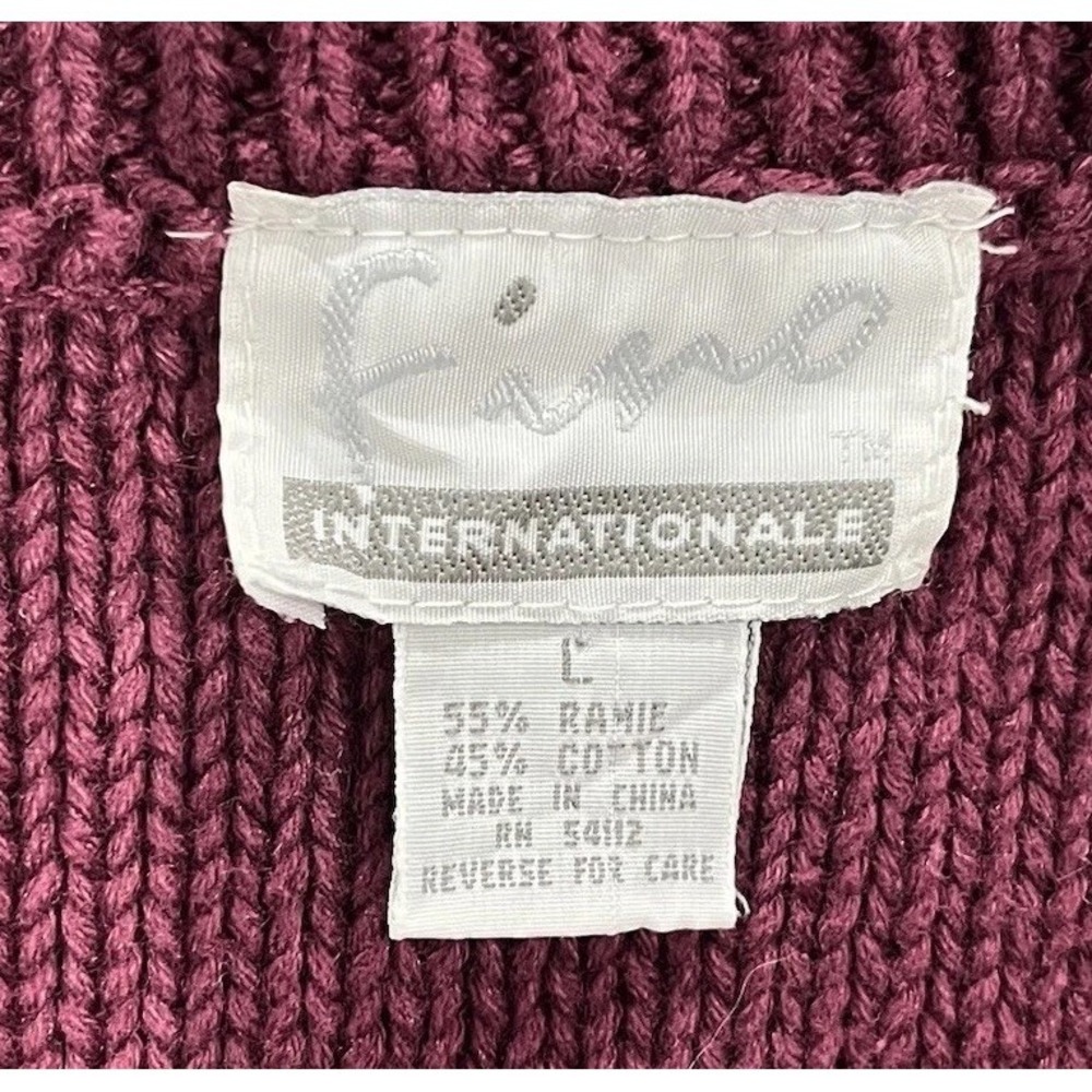 Firo Vintage 90s Chunky Textured Knit Button Front Cardigan Purple Cropped - Picture 5 of 13
